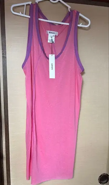 sulvam 핑크 퍼플 탱크탑 S