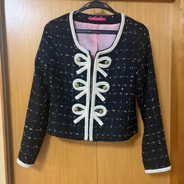 노카라 트위드 자켓 핑키 걸즈