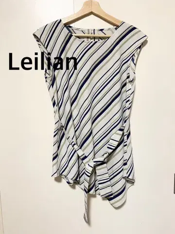 Leilian 레리안 스트라이프 슬리브리스 상의 셔츠 사이즈 11