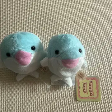 돌고래 봉제 인형 바다 생물 A-SHOW 미니 비즈 돌고래 2개