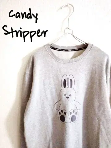 D222020 Candy Stripper 자수 맨투맨 티셔츠