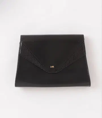 [컨디션 최상] HANAE MORI 클러치백 블랙 포멀 천연 가죽