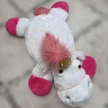 유니콘 봉제 인형 L 화이트 핑크