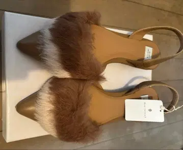 Bou Jeloud 퍼 로우힐 슬링백 펌프스