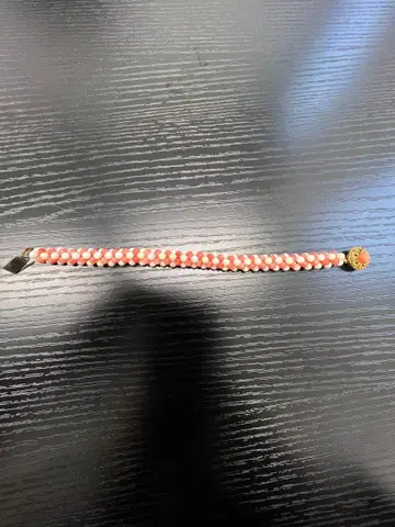 오렌지 화이트 비즈 허리띠