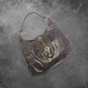 Y2K archive leather baguette bag buckle