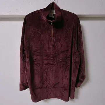 JONES WEAR 벨로아 하프 지퍼 풀오버 보르도 [ L ]