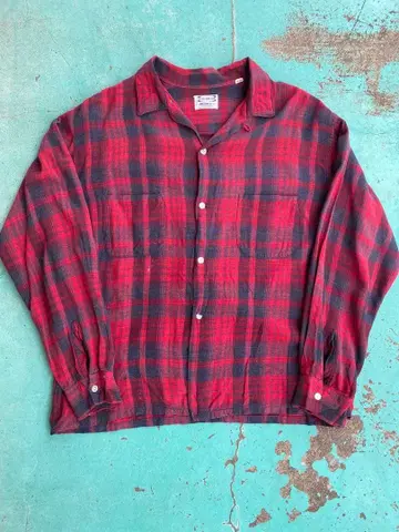 [ 50~60년대 ] 필그림 레이온 섀도우 체크 셔츠