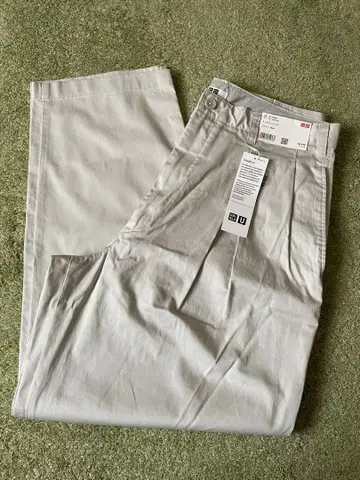 유니클로 U 턱 와이드 팬츠 85 라이트 그레이