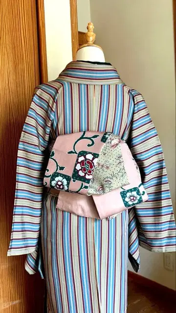 빈티지 원단 오비 반폭 오비 기모노 애호가 일상 기모노 핸드메이드