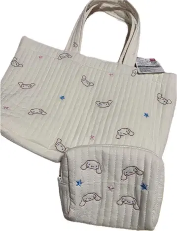 니시마츠야 산리오 시나모롤 이불 토트백 화이트 파우치 세트