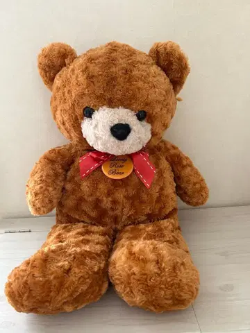 Lovely Rose Bear 테디베어 봉제 인형 브라운 리본