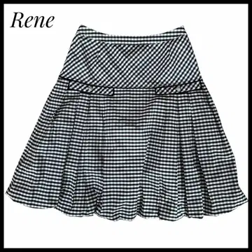 Rene 르네 플레어 스커트 깅엄 체크 일본제 고급 아름다운 실루엣