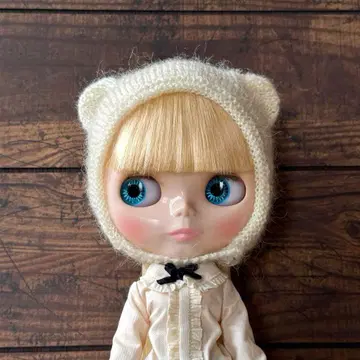 네오 브라이스 아웃핏 곰 보닛 모헤어 니트 화이트 크림