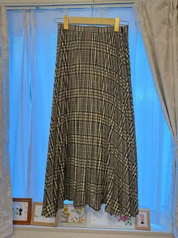 MERCURYDUO 체크 무늬 플리츠 롱 스커트 새상품급