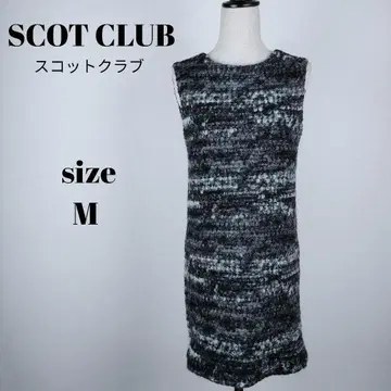 [ a482 ] SCOT CLUB 슬리브리스 원피스 M 모헤어 복슬복슬