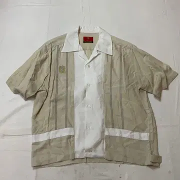 S/S 크림 소다 반팔 오픈 카라 셔츠