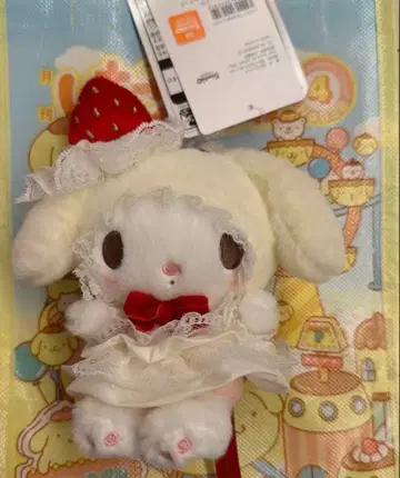 산리오 마이멜로디 스트로베리 쇼트 케이크 마스코트 봉제 인형
