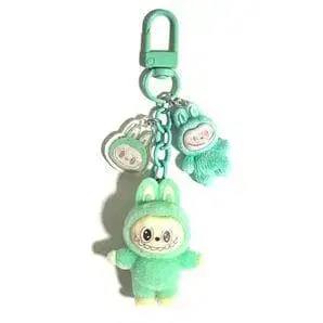 그린 컬러 토끼 귀 봉제 인형 키링
