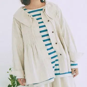 새상품급 2024년 츠무구 6.5oz 코튼 린넨 데님 자켓 아이보리 F