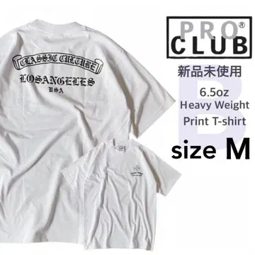 [프로 클럽] 미사용 새상품 헤비 웨이트 프린트B T셔츠 화이트 M사이즈
