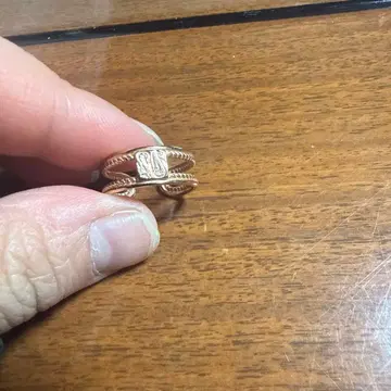 하와이안 주얼리 핑크 골드 반지 스퀘어 스크롤