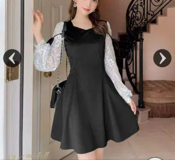 미셸 마카롱 벨로아 레이스 슬리브 원피스 프리 사이즈