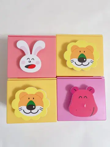 타베코 동물 플라스틱 체스트 4개 세트 토끼 사자 하마