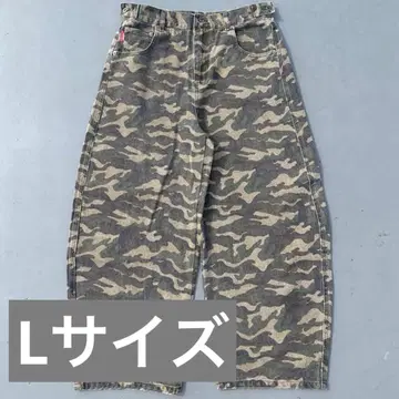 L 사이즈 9090 킹 로고 모듬 벌룬 배기 팬츠 카모 패턴 나인티