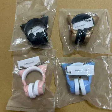 고양이 귀 헤드폰 미니어처 참 2종 4개