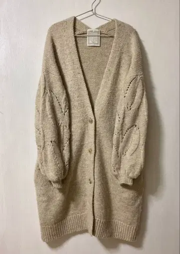 BEARDSLEY 가디건 울 벌룬 소매 오버 사이즈 가을/겨울