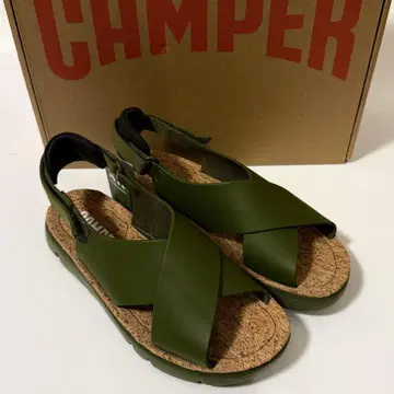 새상품 Camper Oruga 캠퍼 가죽 샌들 그린