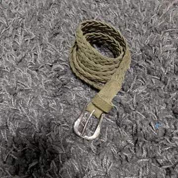 올리브 그린 얇은 웨빙 벨트 메탈 버클