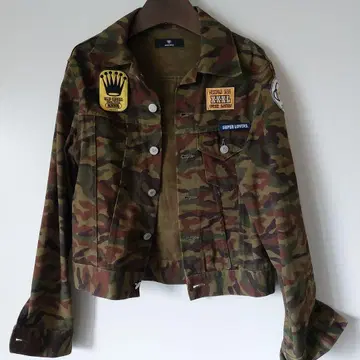SUPER LOVERS 여성용 카모플라쥬 밀리터리 자켓 코튼 100%