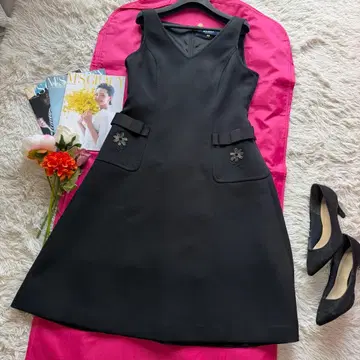 [새상품급] M'S GRACY 오버롤 스커트 블랙 40 비쥬 플레어