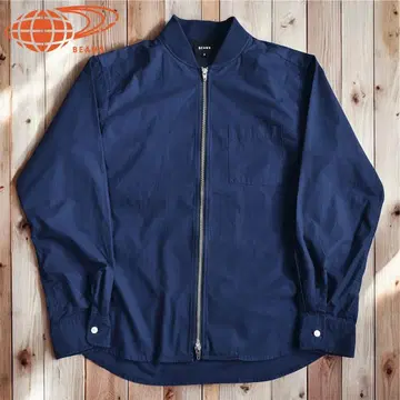 04M848 BEAMS 얇은 소재 블루종 셔츠 자켓 라이트 아우터 M