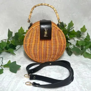 Spick&Span 라탄 바스켓백 원형 2way 숄더 포함