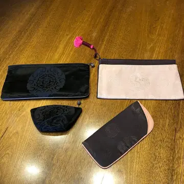 [ 상하이 트리오 ] [ OSHADAI ] 오샤레 자수 파우치 4종 세트