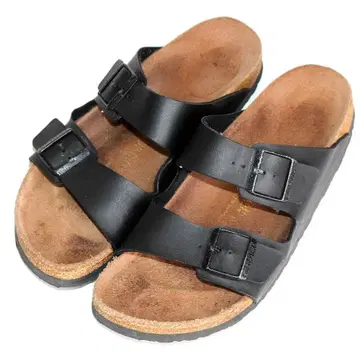 소독 완료 버켄스탁 애리조나 43 블랙 가죽 코르크 샌들