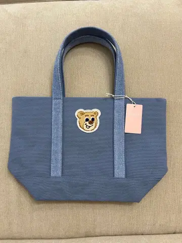 [ 미사용 새상품 ] 올드 테디 와펜 토트백 라이트 블루 L