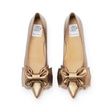 엠마 프란시스 리본 플랫슈즈 골드 발레 슈즈 메탈릭