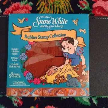 디즈니 백설공주 7난쟁이 스탬프 레트로