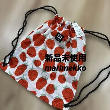 새상품 marimekko 딸기 무늬 드로우 스트링 백 마리메꼬