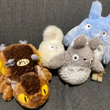 새상품급 지브리 토토로 고양이 버스 봉제 인형 4개 세트