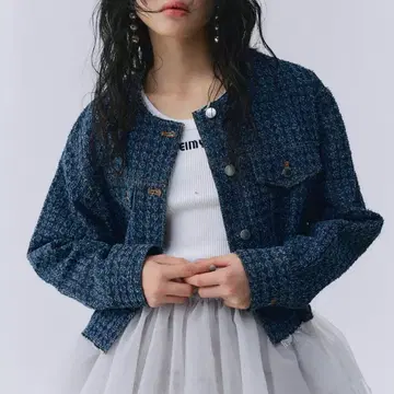 eimy istoire 트위드 라이크 데님 자켓