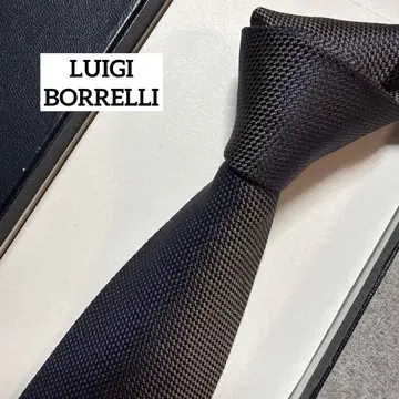 새상품급 루이지 보렐리 넥타이 그레이 네이비 무지 실크 자카드