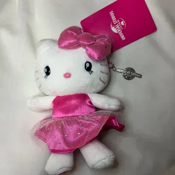 헬로키티 봉제 인형 키링 유니버셜 핑크 드레스 새상품
