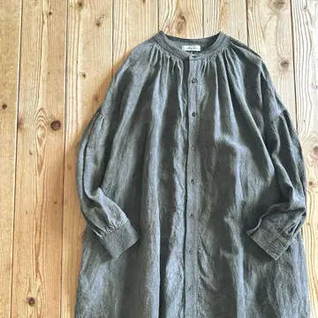 이치앤티크스 린넨 수제 염색 원피스 블랙