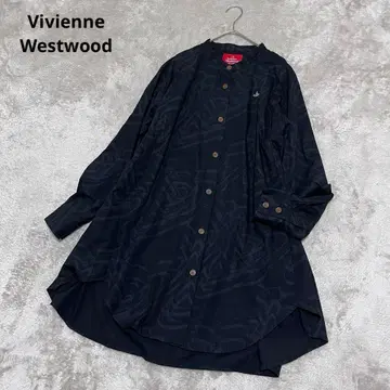 새상품급 비비안 레드 라벨 ORB 올 패턴 플레어 셔츠 원피스