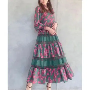 eimy istoire 초커 원피스 플라워 롱 원피스